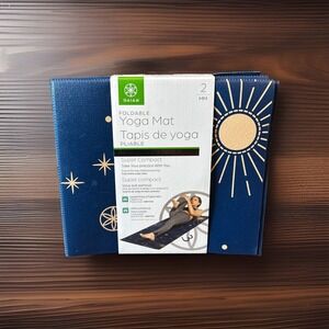 New Gaiam Yoga Mat Folding Travel Exercise Midsummer Nights Celestial Design